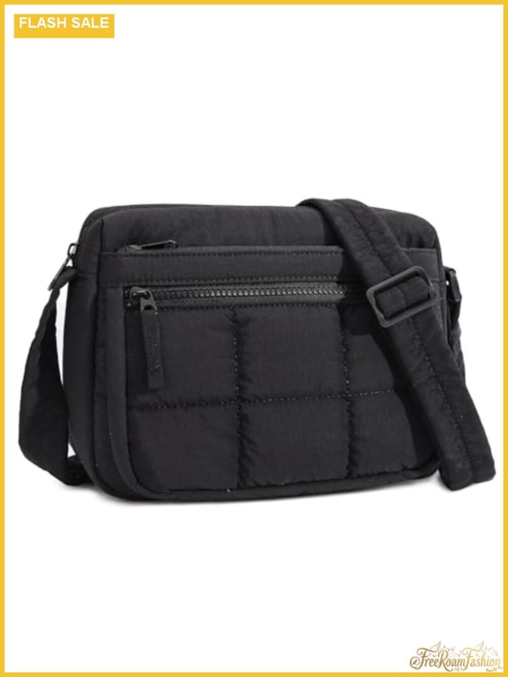 Quilted Nylon Crossbody Bag Lightweight Water-Resistant Travel Purse